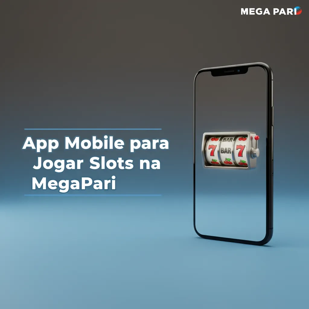 Tela de smartphone com app MegaPari Slots lobby de jogos, menu inferior e filtros de provedor, tema e recursos e botão Girar