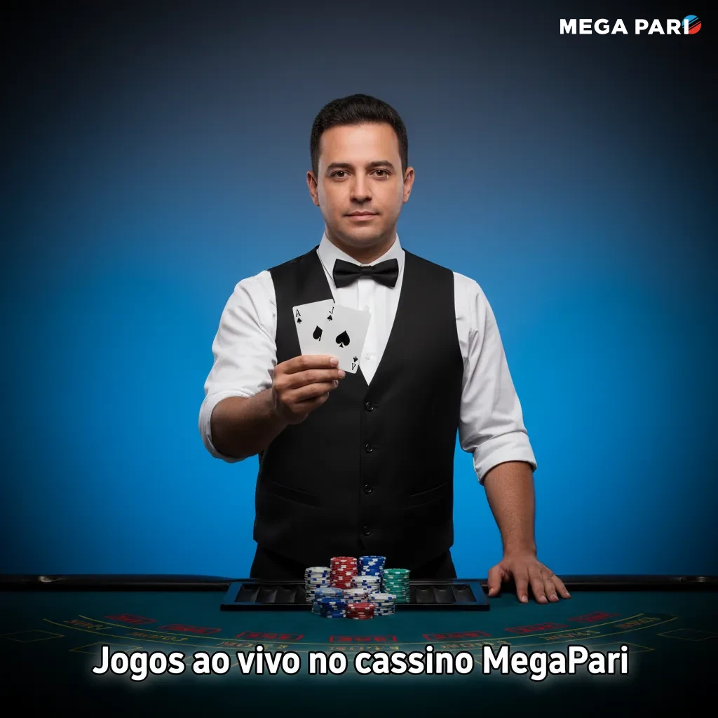 Seção de jogos ao vivo do cassino MegaPari com roleta, bacará, blackjack, pôquer, TV Games e Sic Bo.