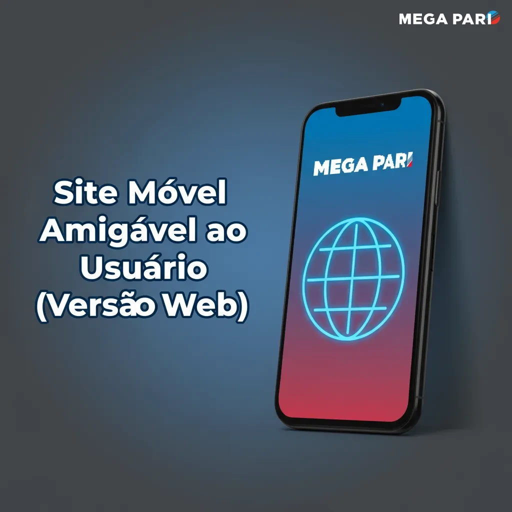 Versão web mobile do MegaPari em smartphone, layout responsivo e leve, navegação rápida e recursos completos sem baixar apps.