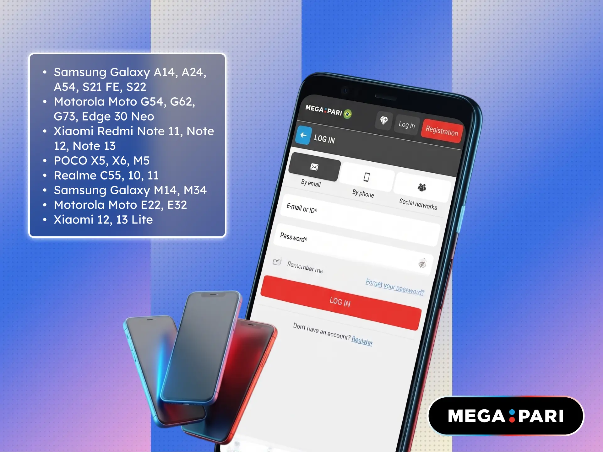 List of Android devices compatible with the MegaPari app in Brazil.