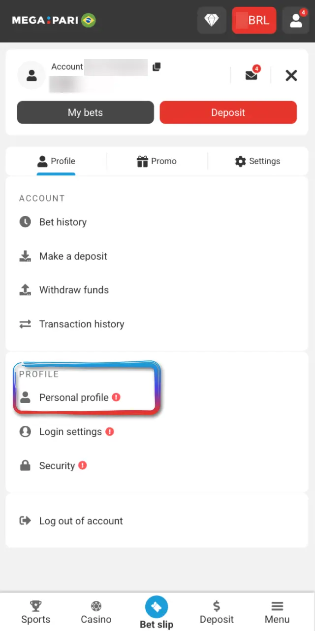Complete additional verification steps on MegaPari if requested.