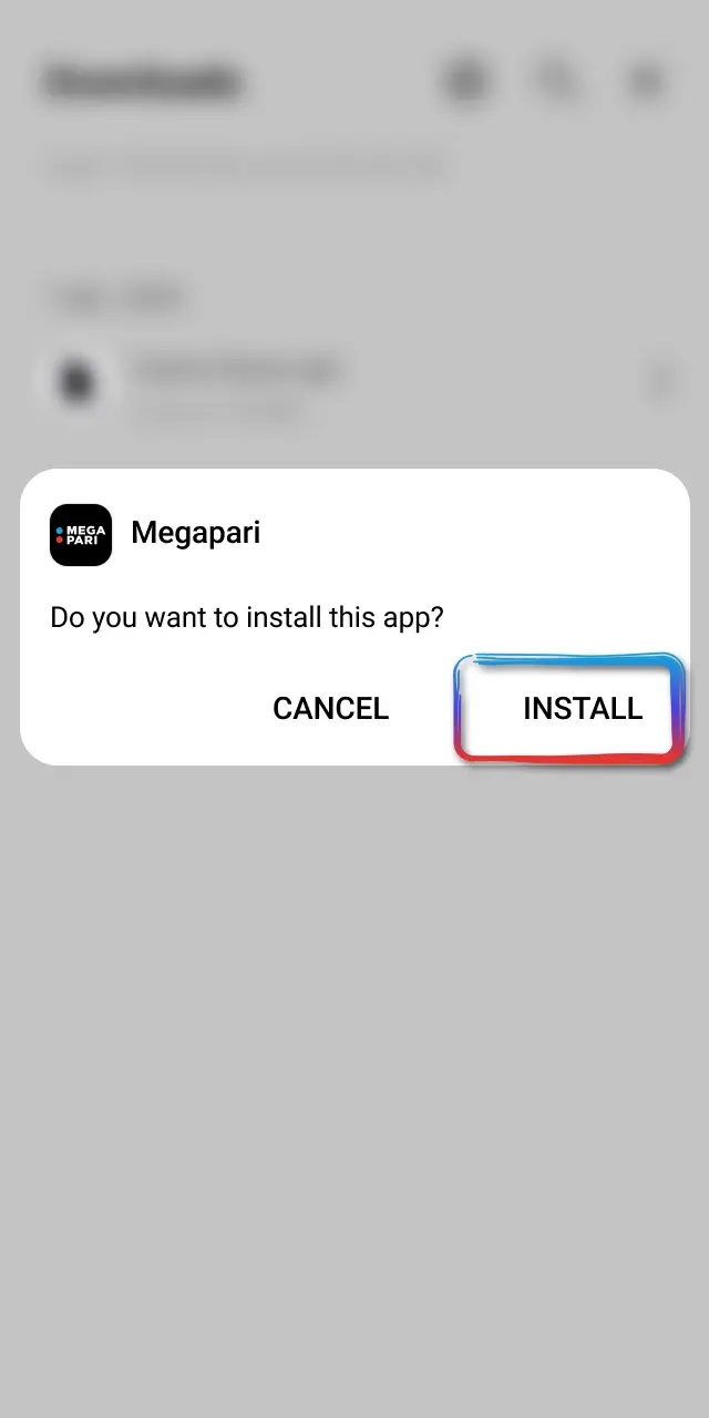 Install the MegaPari Brasil app, open it, and log in to access Aviator.