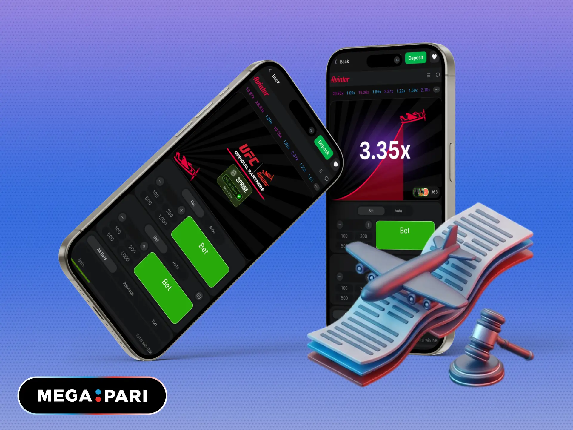 Aviator game rules on MegaPari Brasil with rising multiplier and cash out.