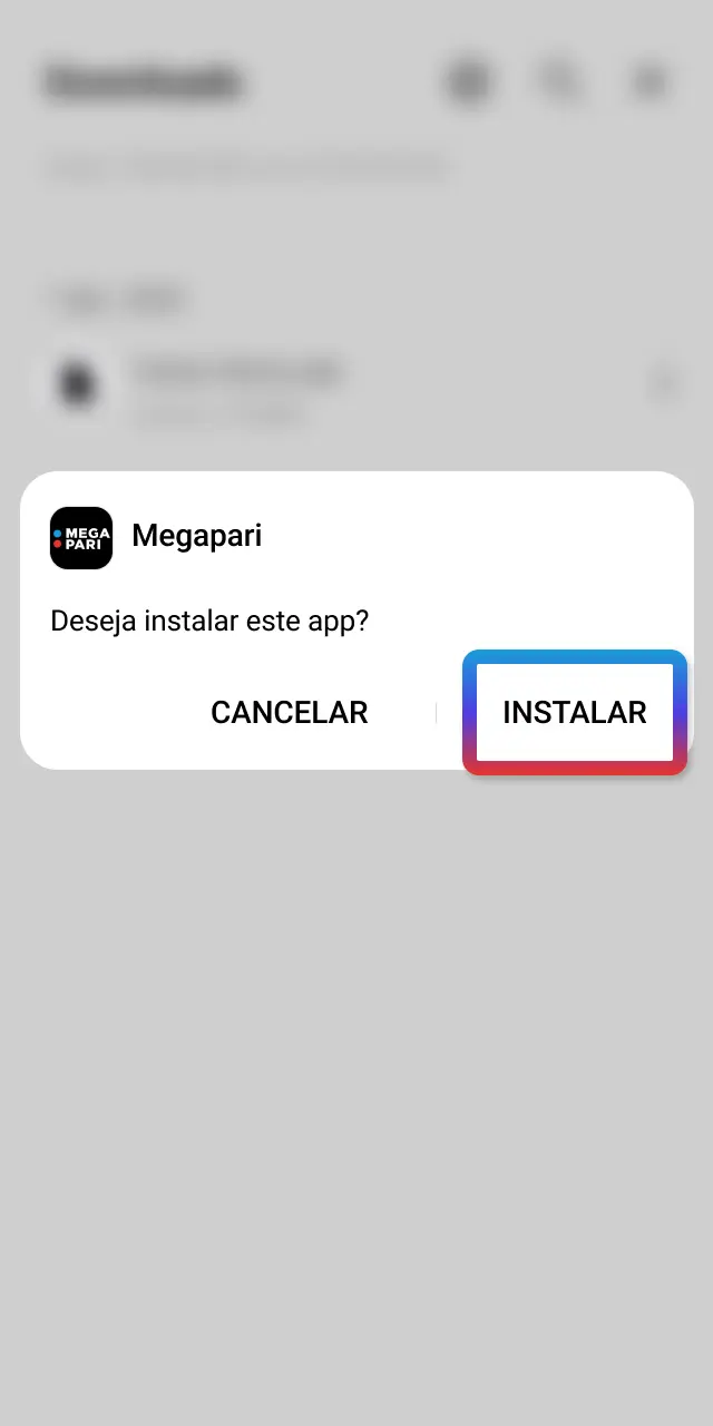 Instale o app MegaPari Brasil, abra e faça login para acessar o Aviator.