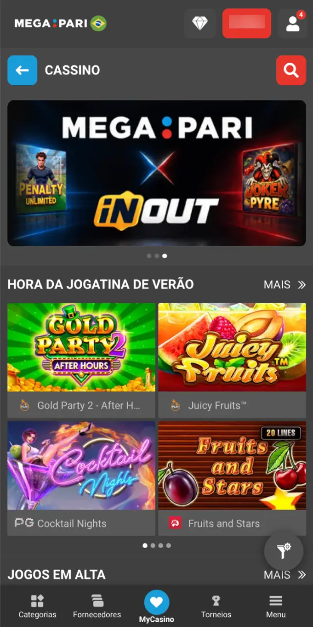 Informe seus dados, confirme o e-mail e faça o login no MegaPari Brasil.