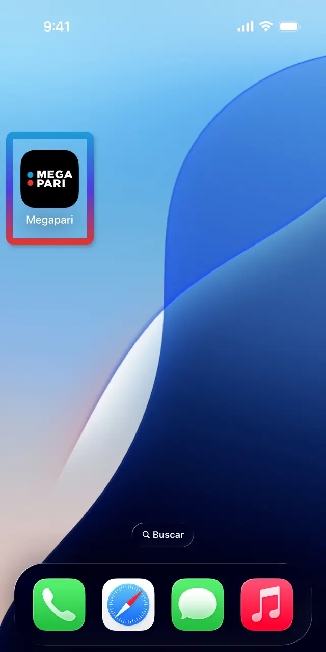 Abra o atalho do MegaPari Brasil, faça login e inicie o jogo Aviator.