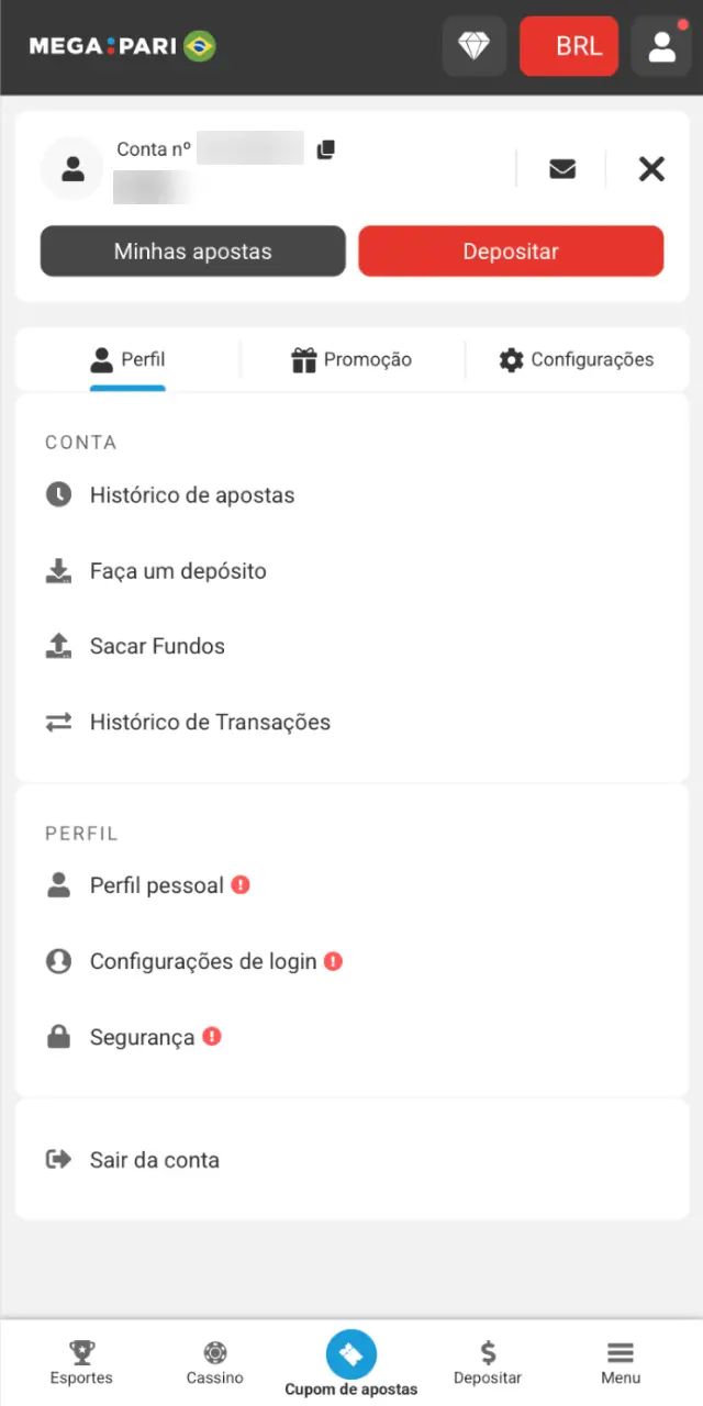 Prepare RG ou CNH válidos e comprovante de endereço recente para o MegaPari.
