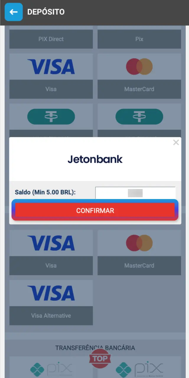 Volte para a conta MegaPari Brasil e confira o saldo creditado no seu perfil.