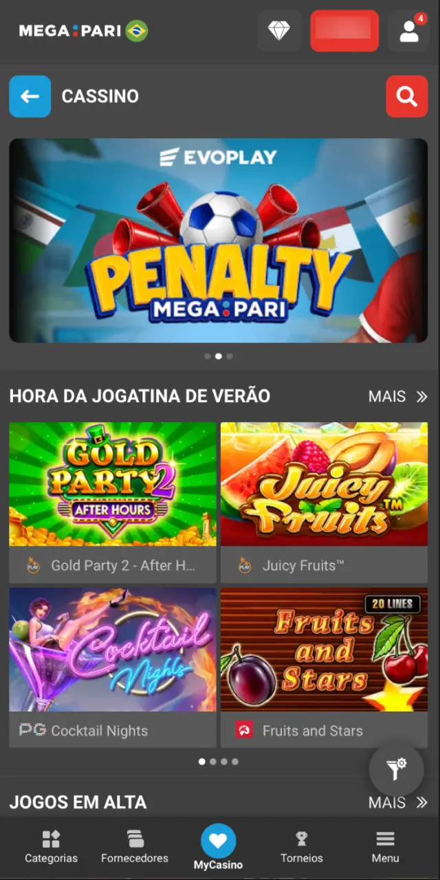 Vá em Caixa no MegaPari Brasil, escolha método local e confirme o valor.