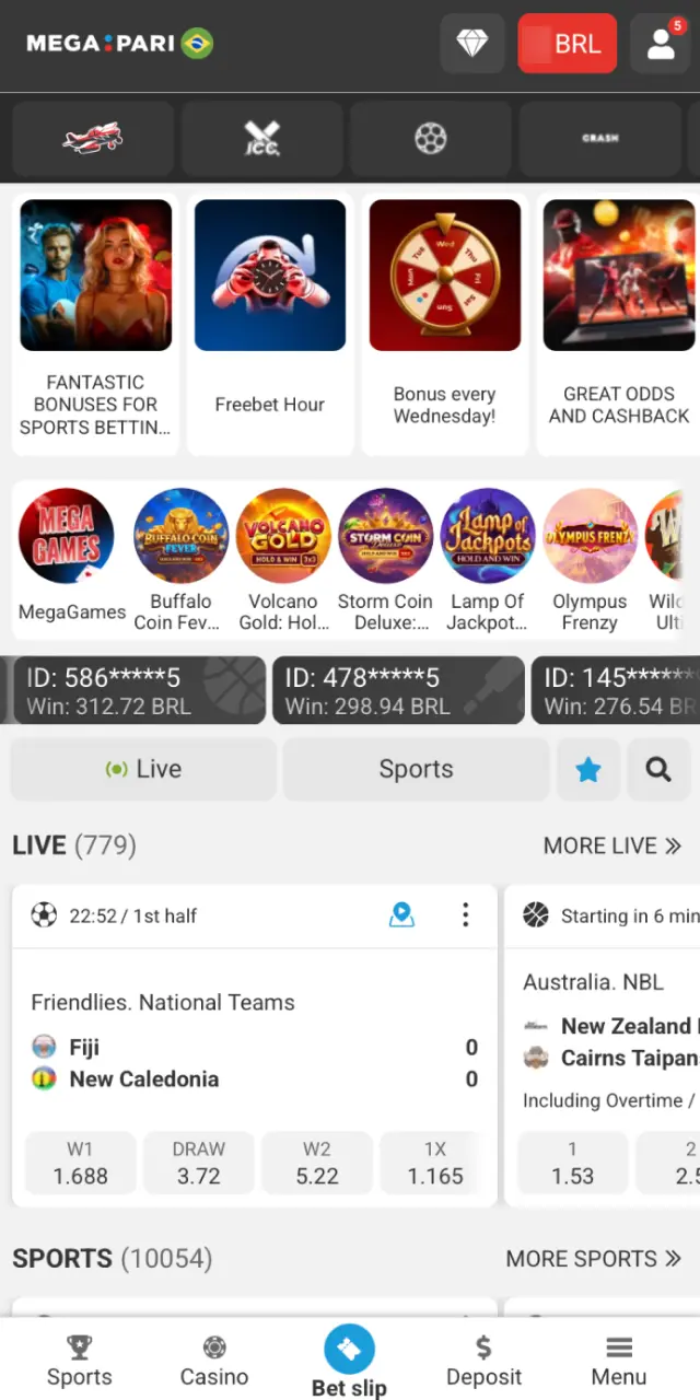 Tap Register on this official MegaPari Brasil page and fill in your details securely.