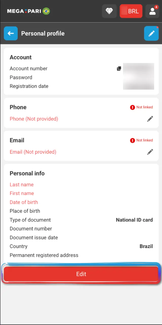 Once approved on MegaPari, request withdrawals without delays in Brazil.