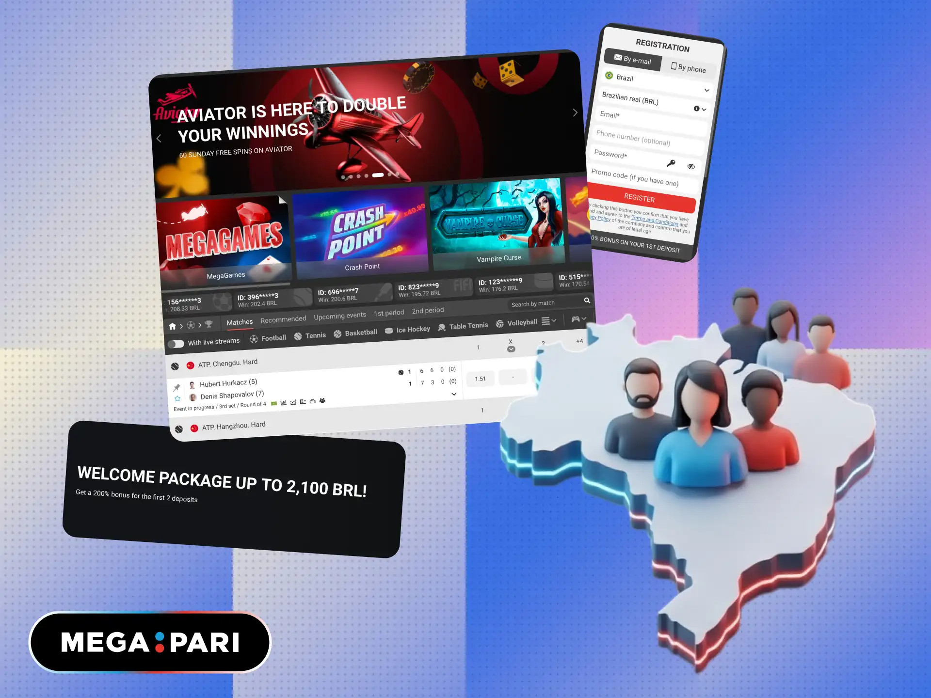 Reasons why players in Brazil choose MegaPari for casino and sports betting.