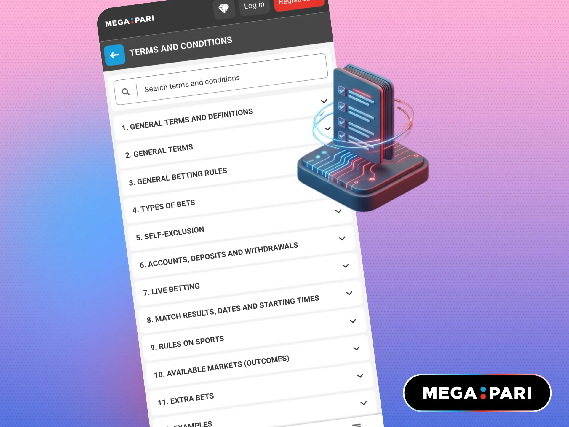 Payment rules and conditions on MegaPari Brasil including limits and deadlines.