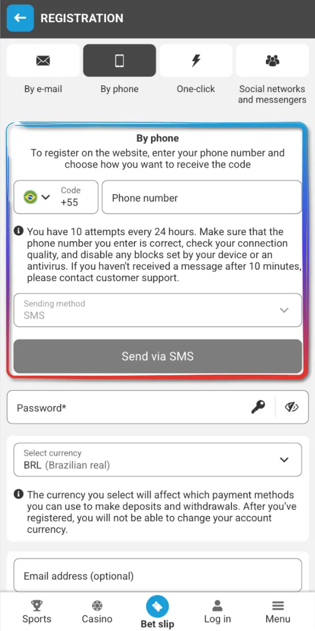 Enter personal details, CPF, address, and create a password in the MegaPari app.