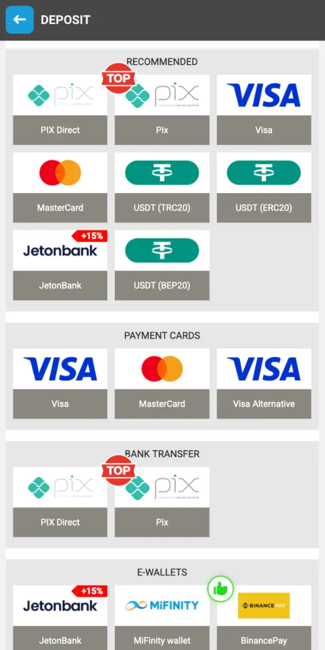 Go to Cashier on MegaPari Brasil, choose a local method, and confirm the amount.