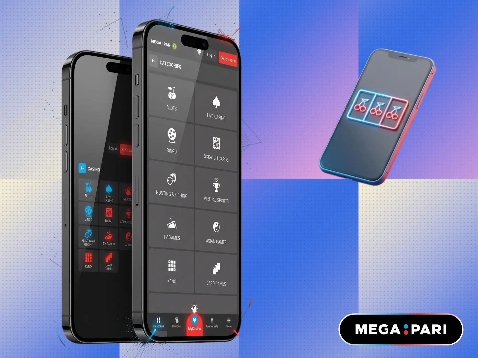 MegaPari Brasil mobile app for playing slots on Android and iOS phones.